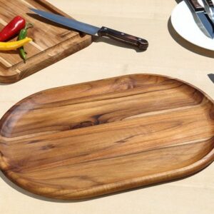 Alternative view of 13527-351 - Plateau de barbecue en bois de teck incurvé 47,5cm - Braaimaster