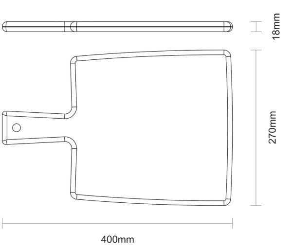 13536-351 - Planche à découper et à servir en teck 40 x 27 cm rectangle avec poignée - Braaimaster – Image 3