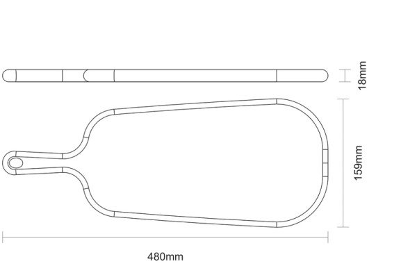 3536-351- Planche à découper et à servir en teck 48 x 19 cm bords arrondis avec poignée – Image 3