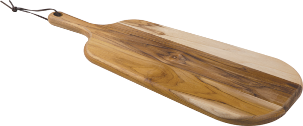 3536-351- Planche à découper et à servir en teck 48 x 19 cm bords arrondis avec poignée