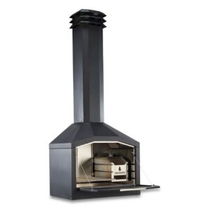 Barbecue à bois pour espaces couverts 82 cm Noir – Modèle FS1B-A-NS de Braaimaster sans socle