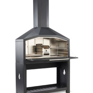 Barbecue à bois adapter à installer sous toit 126 cm noir – Modèle FS2B-A de Braaimaster