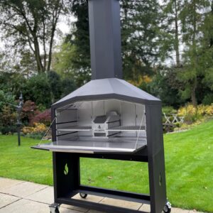 Barbecue autonome avec socle mobile Braai 126 cm en noir – Modèle FS2B-W de Braaimaster