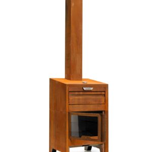 Alternative view of Porte vitrée pour feu four en acier Corten - modèle SP029 de Braaimaster