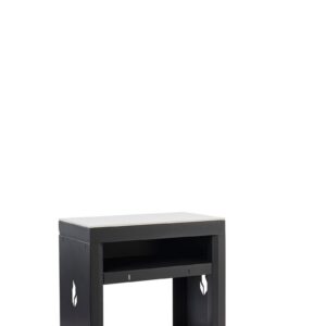 Table d'appoint acier noir plateau en céramique gris clair, 82 cm de large- ST1-CG Braaimaster