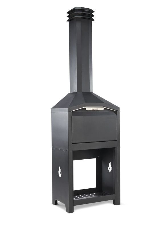 Barbecue à bois prêt à poser Braai 80 cm inox Noir avec socle - Modèle FS1B Braaimaster – Image 2