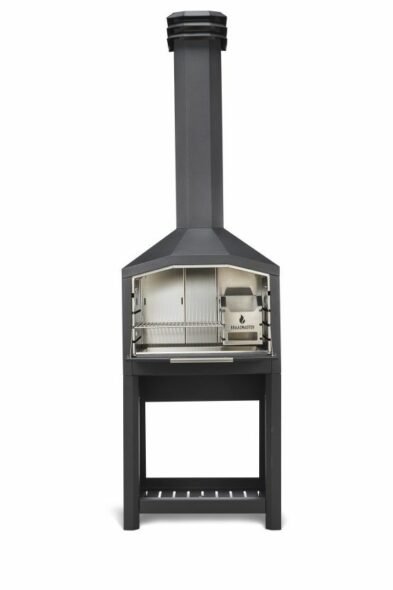 Barbecue à bois adapté pour installation sous toit 82 cm Noir – Modèle FS1B-A de Braaimaster