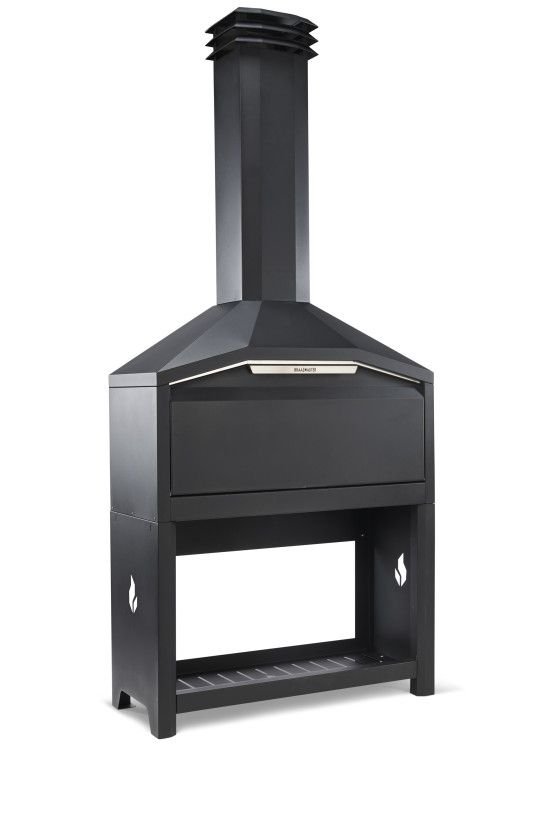 Barbecue à bois prêt à poser Braai 126 cm Noir avec meuble de rangement - Modèle FS2B Braaimaster – Image 2