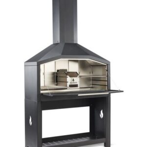 Barbecue à bois prêt à poser Braai 126 cm Noir avec meuble de rangement - Modèle FS2B Braaimaster